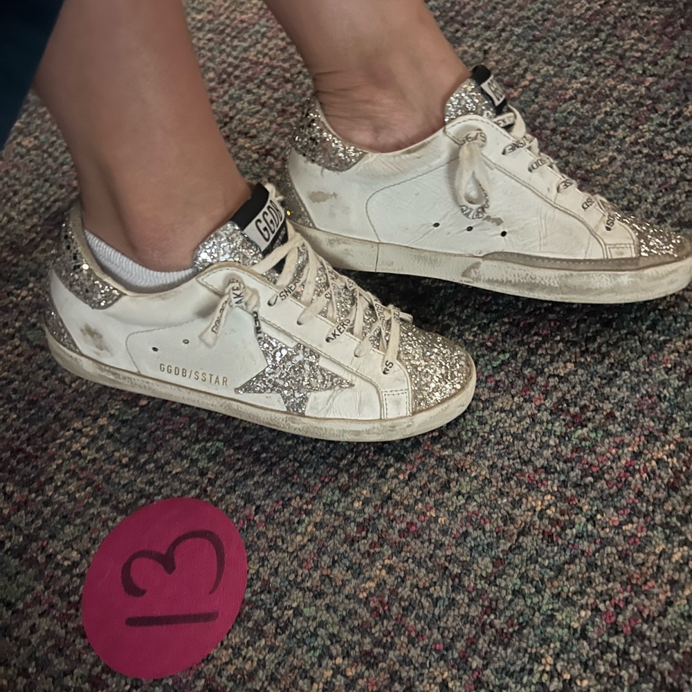 Authentic Golden Goose Superstar glitter white & silver sneaker - Picture 2 of 11